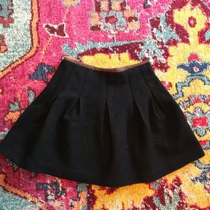 Ralph Lauren Brand New Leather and Wool Mini Skirt
